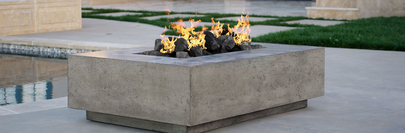 fire pit table burning